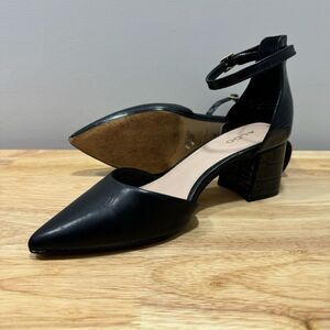 Aldo Jan Pumps Womens 8 M Black Pointed Toe Strap Classic Heels Office Secretary